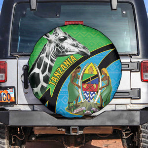 Afro Tanzania Giraffe Spare Tire Cover Coat Of Arms Curve Style