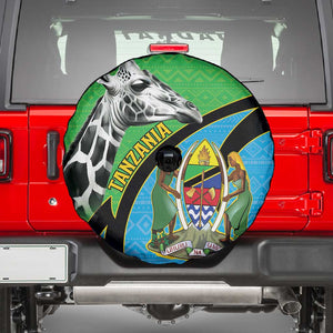 Afro Tanzania Giraffe Spare Tire Cover Coat Of Arms Curve Style