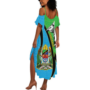 Afro Tanzania Giraffe Summer Maxi Dress Coat Of Arms Curve Style