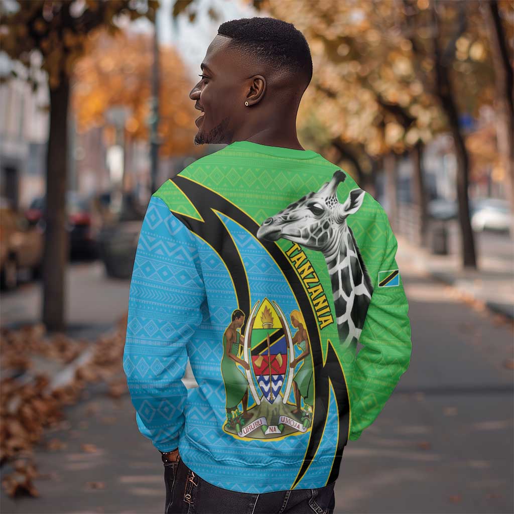 Afro Tanzania Giraffe Sweatshirt Coat Of Arms Curve Style