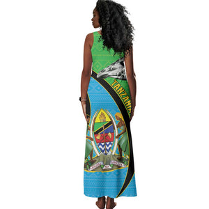 Afro Tanzania Giraffe Tank Maxi Dress Coat Of Arms Curve Style