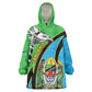 Afro Tanzania Giraffe Wearable Blanket Hoodie Coat Of Arms Curve Style
