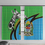 Afro Tanzania Giraffe Window Curtain Coat Of Arms Curve Style