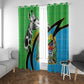 Afro Tanzania Giraffe Window Curtain Coat Of Arms Curve Style