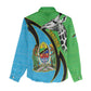 Afro Tanzania Giraffe Women Casual Shirt Coat Of Arms Curve Style