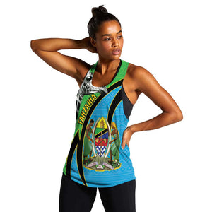 Afro Tanzania Giraffe Women Racerback Tank Coat Of Arms Curve Style