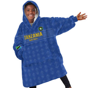 Custom Tanzania Football Kid Wearable Blanket Hoodie Taifa Stars Go Champions
