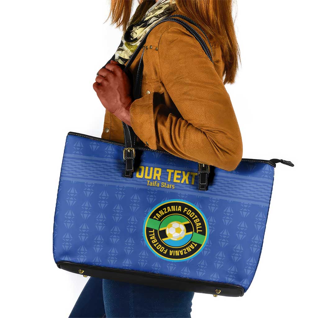 Custom Tanzania Football Leather Tote Bag Taifa Stars Go Champions