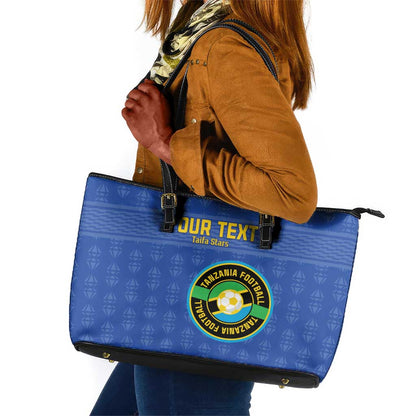Custom Tanzania Football Leather Tote Bag Taifa Stars Go Champions