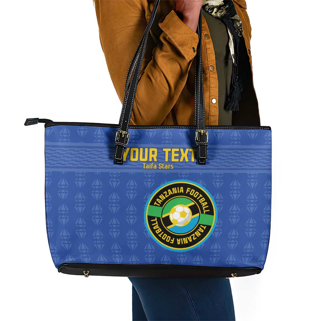 Custom Tanzania Football Leather Tote Bag Taifa Stars Go Champions