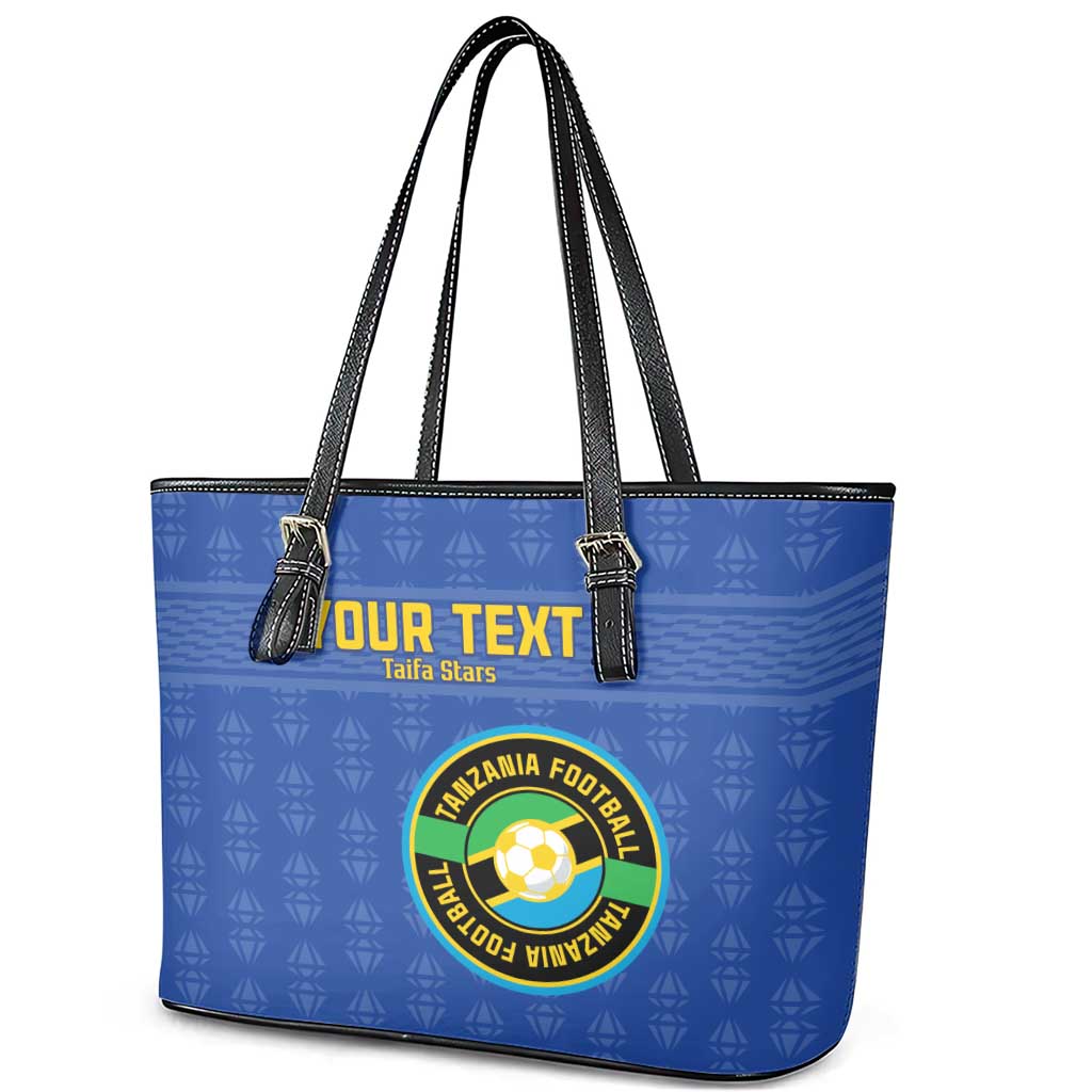 Custom Tanzania Football Leather Tote Bag Taifa Stars Go Champions