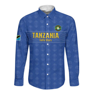 Custom Tanzania Football Long Sleeve Button Shirt Taifa Stars Go Champions