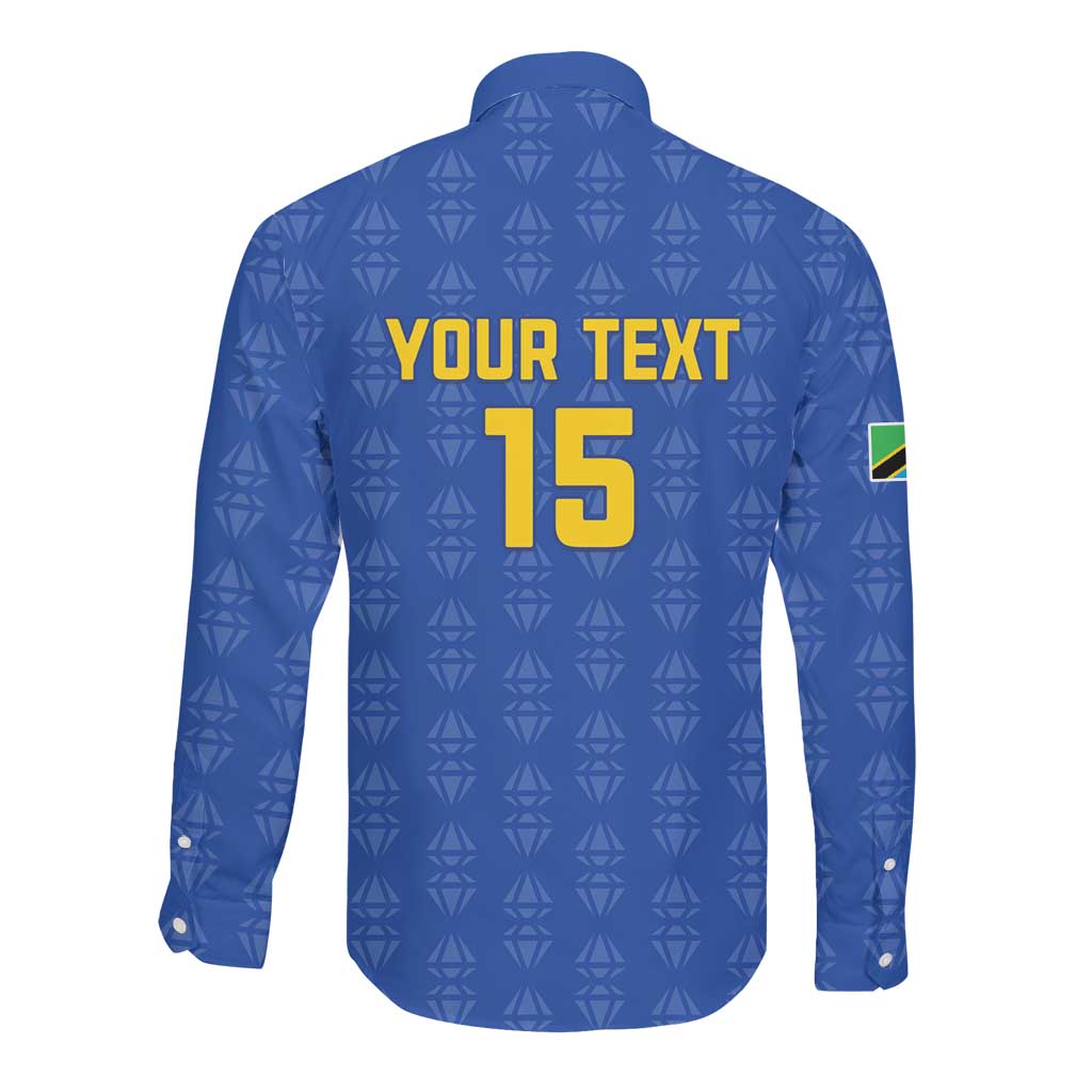 Custom Tanzania Football Long Sleeve Button Shirt Taifa Stars Go Champions