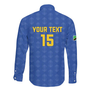 Custom Tanzania Football Long Sleeve Button Shirt Taifa Stars Go Champions