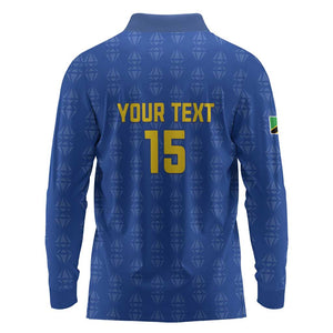 Custom Tanzania Football Long Sleeve Polo Shirt Taifa Stars Go Champions