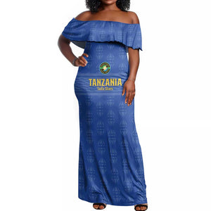 Custom Tanzania Football Off Shoulder Maxi Dress Taifa Stars Go Champions