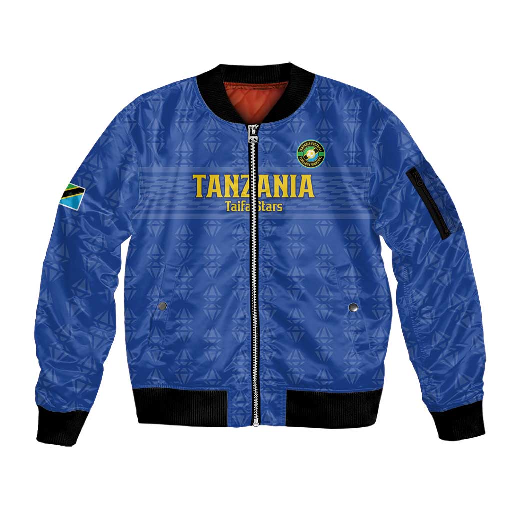Custom Tanzania Football Sleeve Zip Bomber Jacket Taifa Stars Go Champions