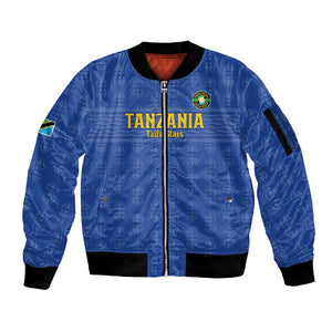 Custom Tanzania Football Sleeve Zip Bomber Jacket Taifa Stars Go Champions
