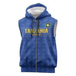Custom Tanzania Football Sleeveless Zip Hoodie Taifa Stars Go Champions - African Pride