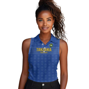 Custom Tanzania Football Women Sleeveless Polo Shirt Taifa Stars Go Champions