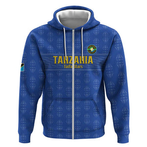 Custom Tanzania Football Zip Hoodie Taifa Stars Go Champions