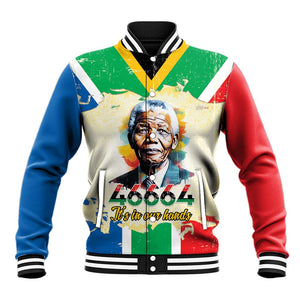 Nelson Mandela International Day 46664 Baseball Jacket Its In Our Hands - Batik Pattern - African Pride