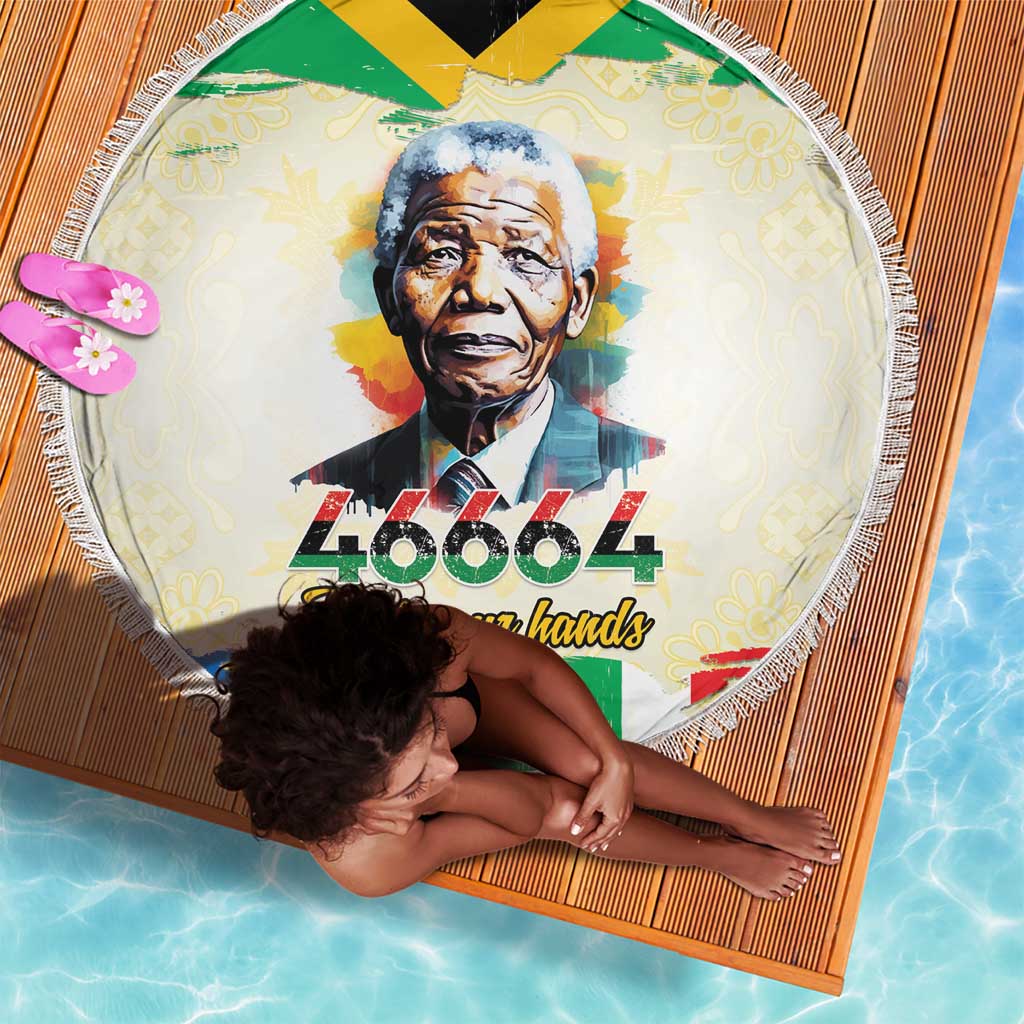 Nelson Mandela International Day 46664 Beach Blanket Its In Our Hands - Batik Pattern - African Pride
