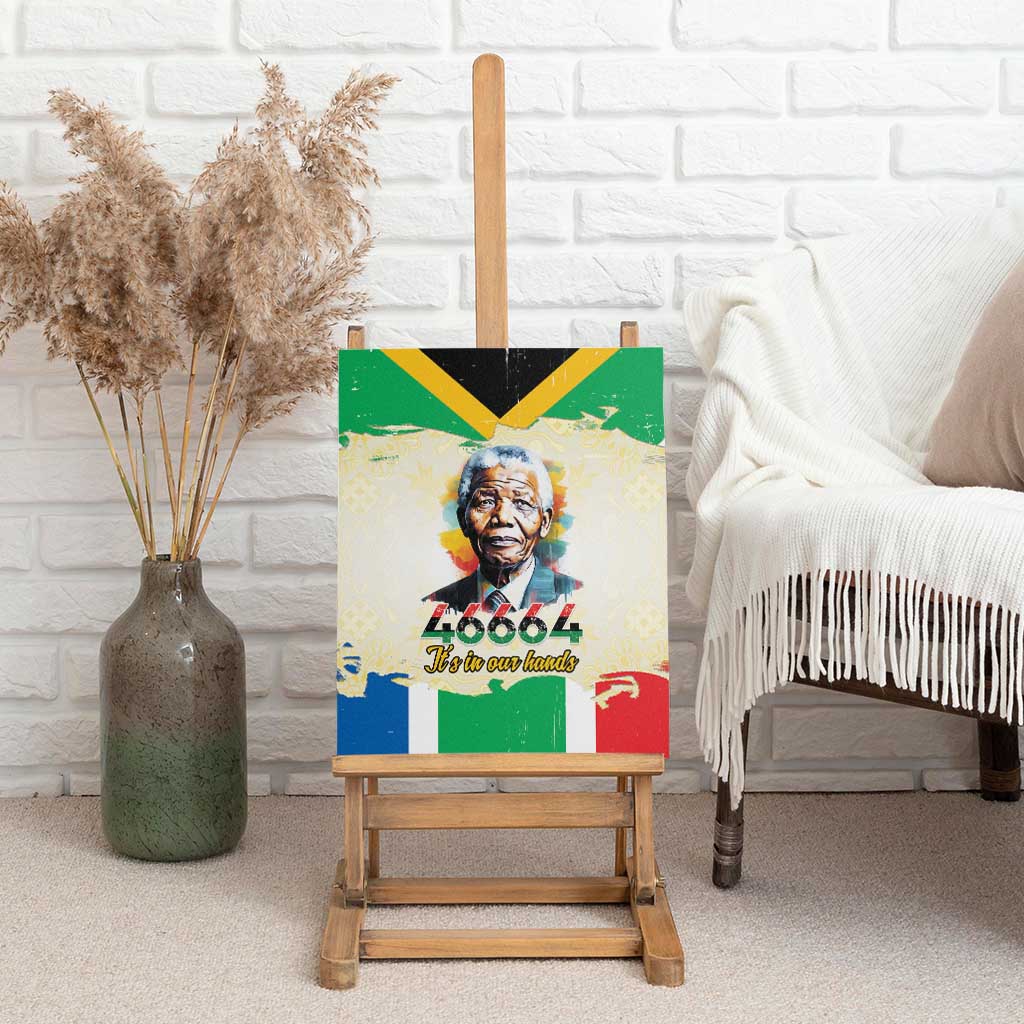 Nelson Mandela International Day 46664 Canvas Wall Art Its In Our Hands - Batik Pattern - African Pride