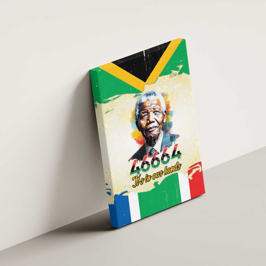 Nelson Mandela International Day 46664 Canvas Wall Art Its In Our Hands - Batik Pattern - African Pride