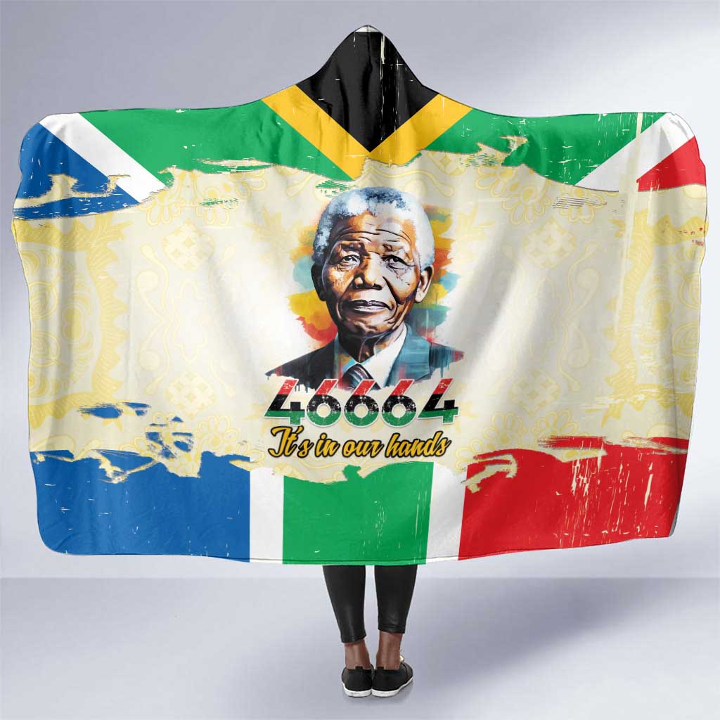 Nelson Mandela International Day 46664 Hooded Blanket Its In Our Hands - Batik Pattern - African Pride