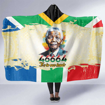 Nelson Mandela International Day 46664 Hooded Blanket Its In Our Hands - Batik Pattern - African Pride