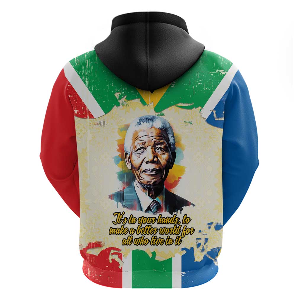 Nelson Mandela International Day 46664 Hoodie Its In Our Hands - Batik Pattern - African Pride