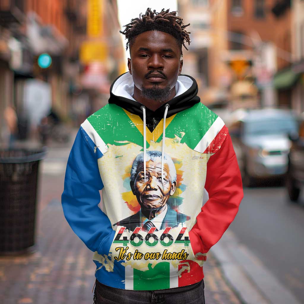Nelson Mandela International Day 46664 Hoodie Its In Our Hands - Batik Pattern - African Pride
