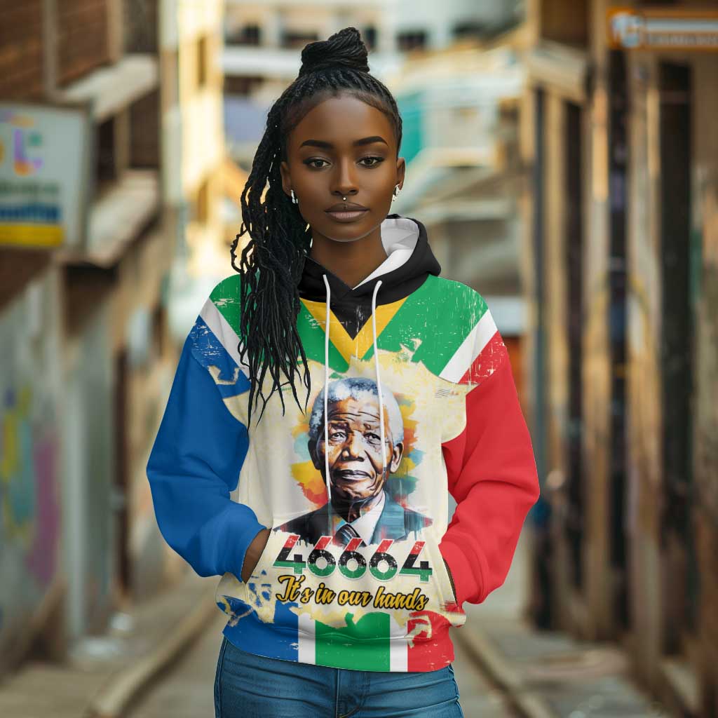Nelson Mandela International Day 46664 Hoodie Its In Our Hands - Batik Pattern - African Pride