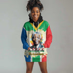 Nelson Mandela International Day 46664 Hoodie Dress Its In Our Hands - Batik Pattern - African Pride