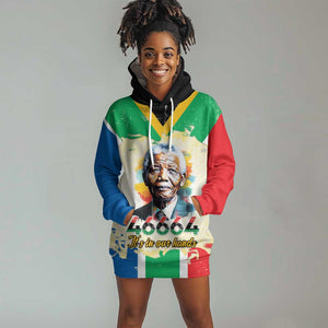 Nelson Mandela International Day 46664 Hoodie Dress Its In Our Hands - Batik Pattern - African Pride