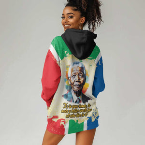 Nelson Mandela International Day 46664 Hoodie Dress Its In Our Hands - Batik Pattern - African Pride