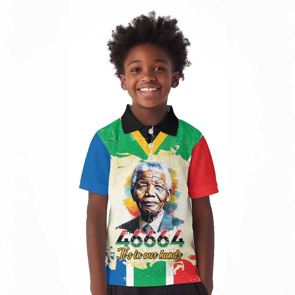 Nelson Mandela International Day 46664 Kid Polo Shirt Its In Our Hands - Batik Pattern - African Pride