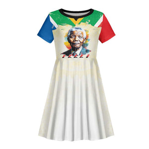Nelson Mandela International Day 46664 Kid Short Sleeve Dress Its In Our Hands - Batik Pattern - African Pride