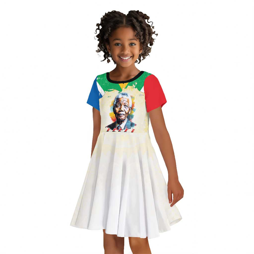 Nelson Mandela International Day 46664 Kid Short Sleeve Dress Its In Our Hands - Batik Pattern - African Pride
