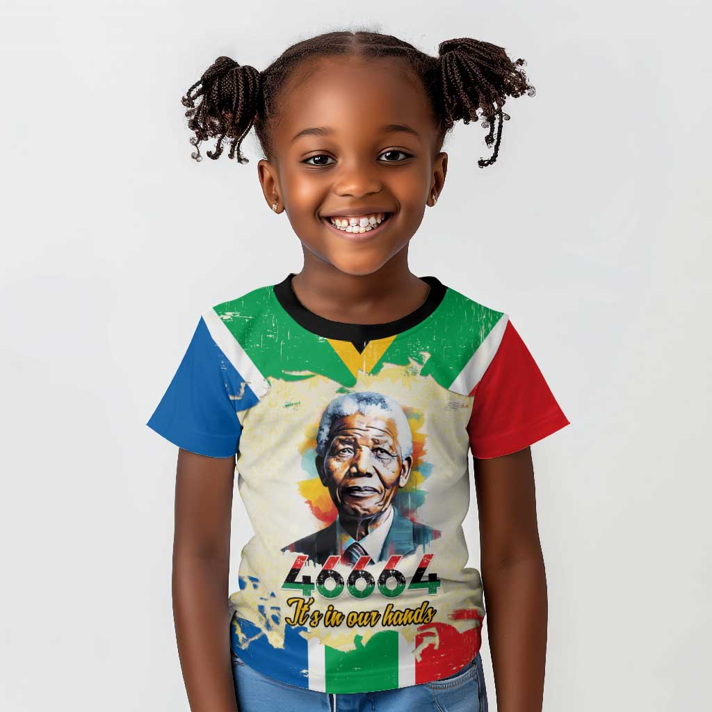 Nelson Mandela International Day 46664 Kid T shirt Its In Our Hands - Batik Pattern - African Pride