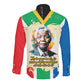 Nelson Mandela International Day 46664 Long Sleeve Button Shirt Its In Our Hands - Batik Pattern - African Pride