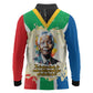 Nelson Mandela International Day 46664 Long Sleeve Polo Shirt Its In Our Hands - Batik Pattern - African Pride