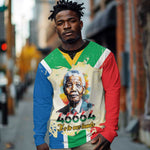 Nelson Mandela International Day 46664 Long Sleeve Shirt Its In Our Hands - Batik Pattern - African Pride
