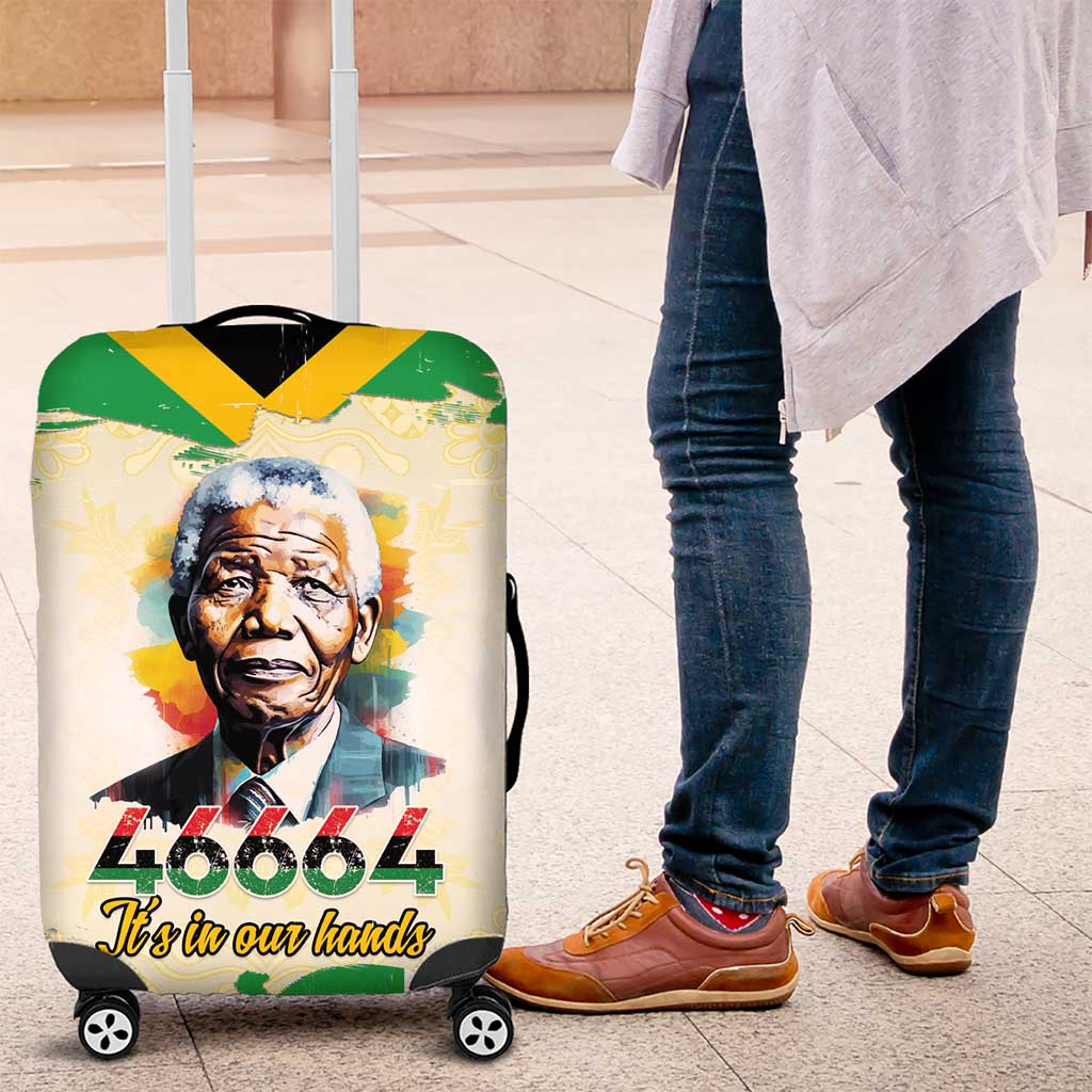 Nelson Mandela International Day 46664 Luggage Cover Its In Our Hands - Batik Pattern - African Pride