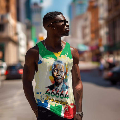 Nelson Mandela International Day 46664 Men Tank Top Its In Our Hands - Batik Pattern - African Pride