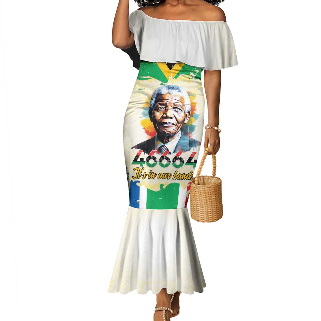 Nelson Mandela International Day 46664 Mermaid Dress Its In Our Hands - Batik Pattern - African Pride