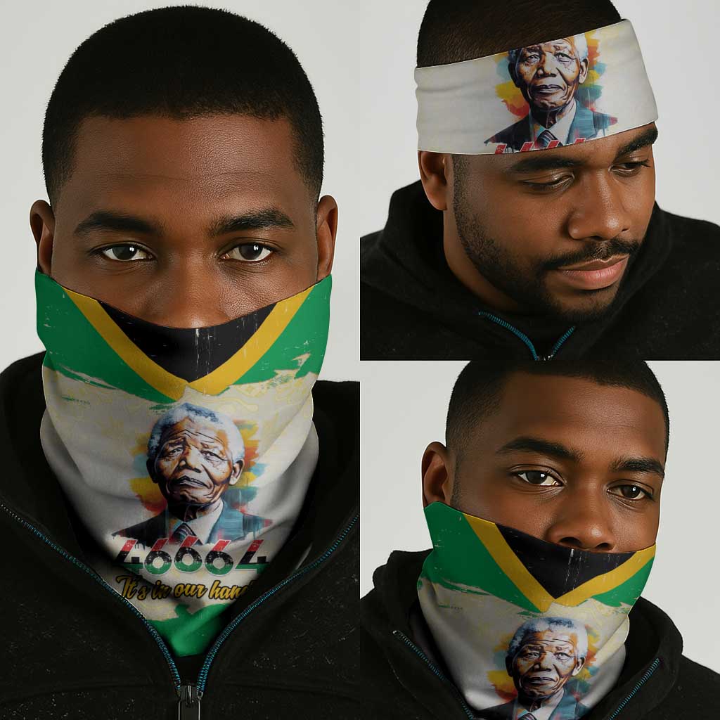 Nelson Mandela International Day 46664 Neck Gaiter Its In Our Hands - Batik Pattern LT15