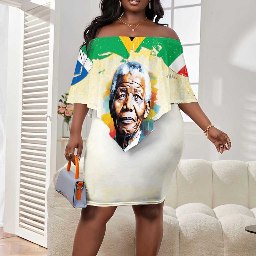 Nelson Mandela International Day 46664 Off Shoulder Short Dress Its In Our Hands - Batik Pattern - African Pride