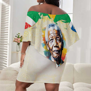 Nelson Mandela International Day 46664 Off Shoulder Short Dress Its In Our Hands - Batik Pattern - African Pride